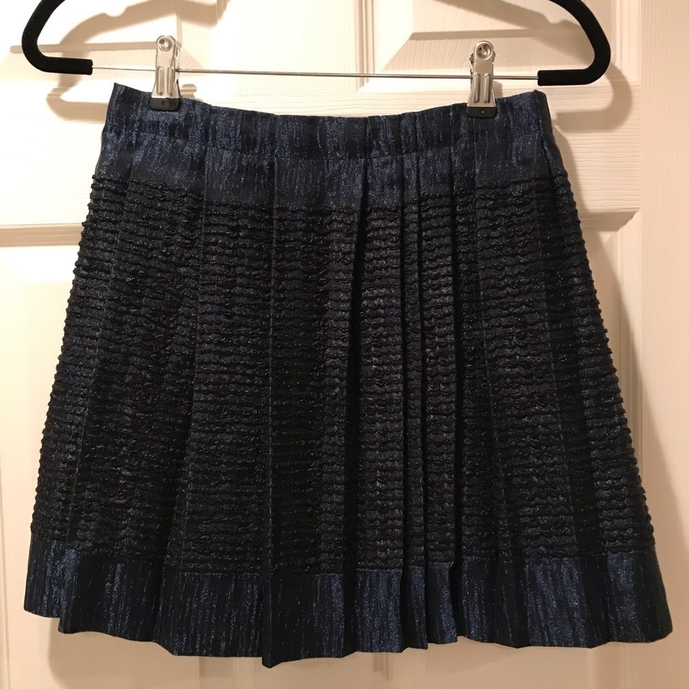 J. Crew Collection Navy Blue Pleated Skirt